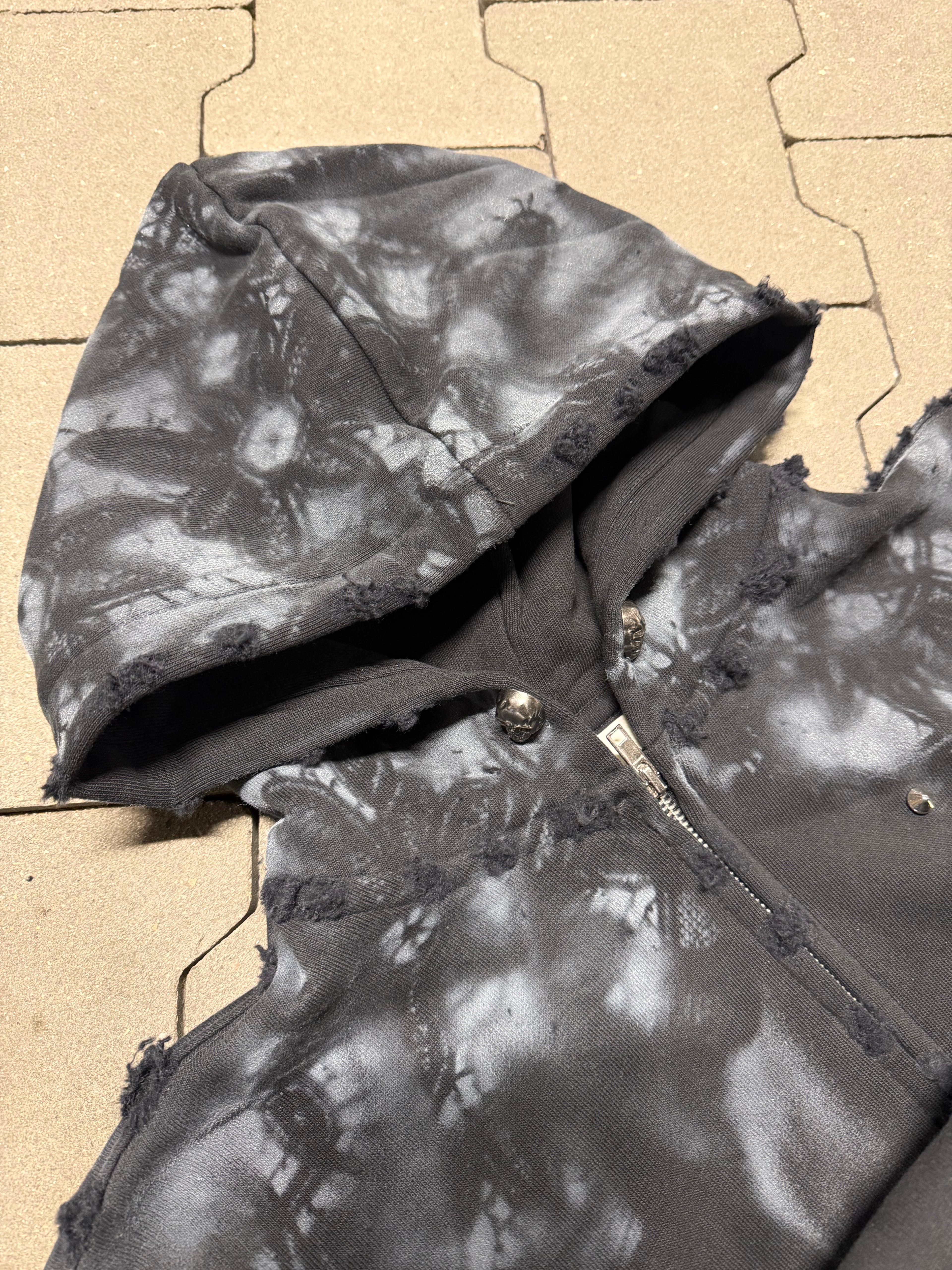 WORLDSTARLIAR Letter Zip Hoodie