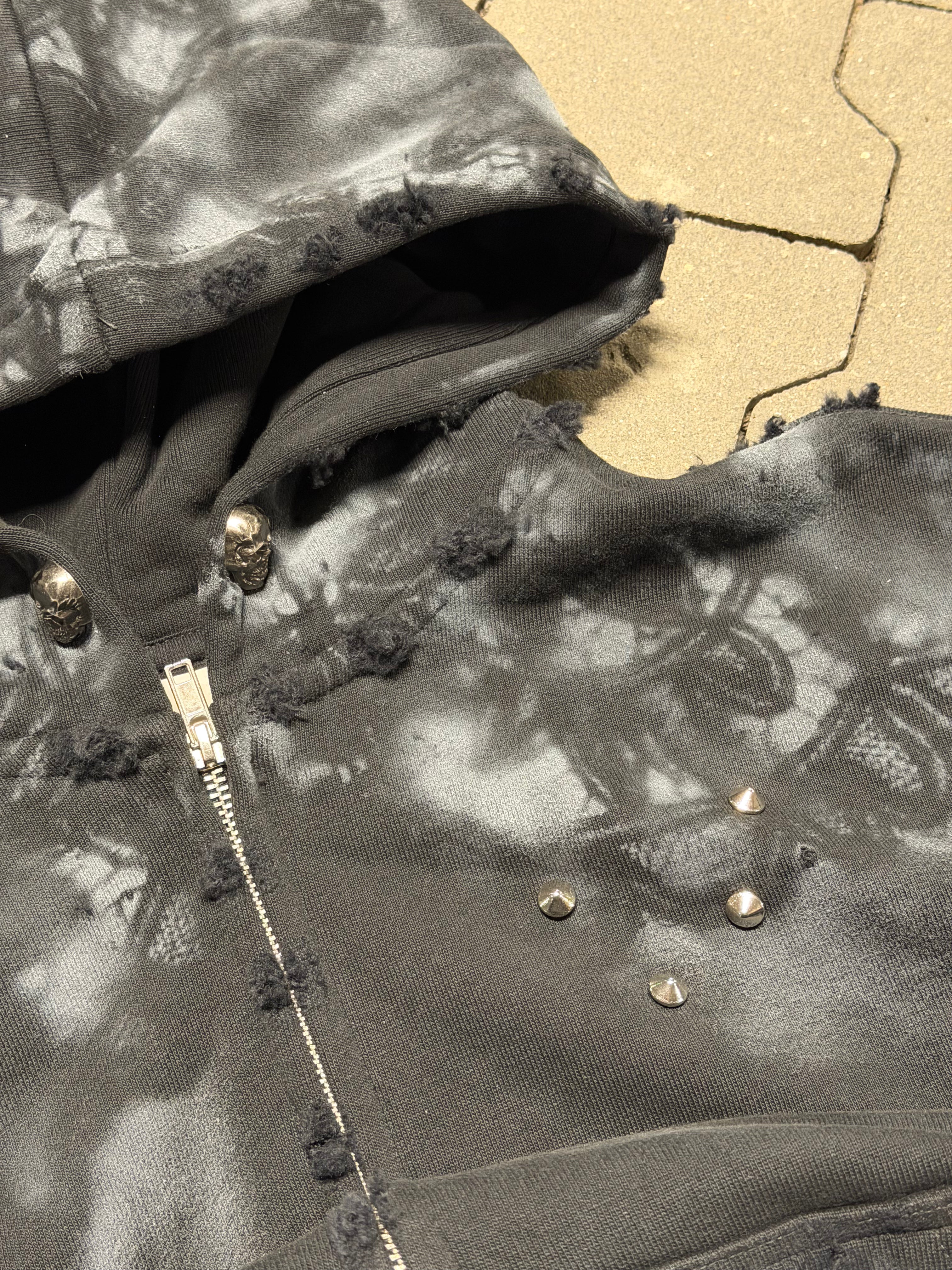 WORLDSTARLIAR Letter Zip Hoodie